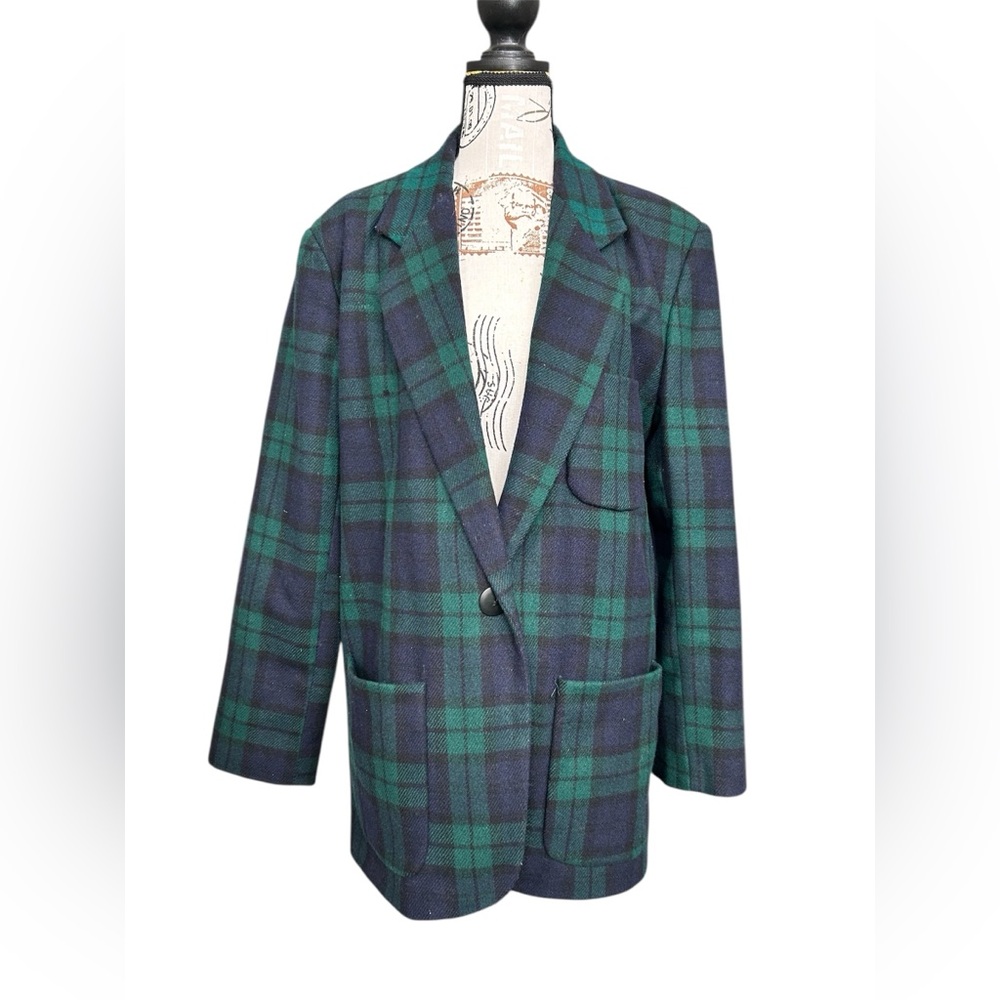 Donny Brook Women’s Vintage Wool Tartan Plaid Blazer size 10
